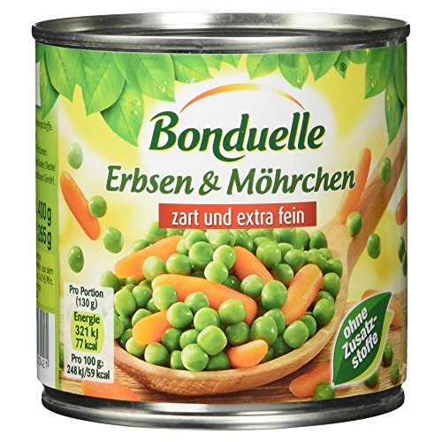 Bonduelle Erbsen & Möhrchen zart und extra fein, 12er Pack (12 x 400g) von Bonduelle