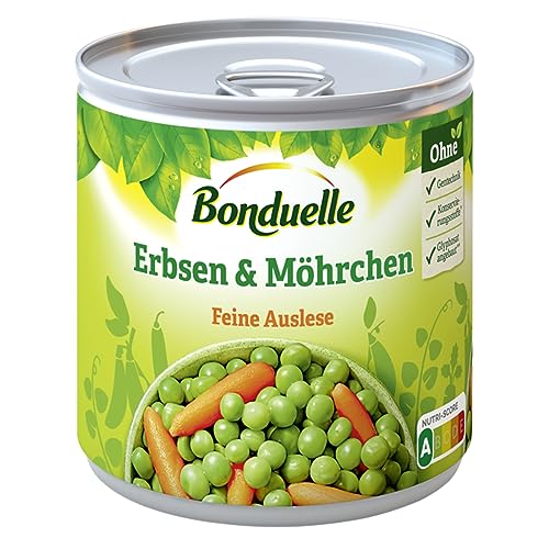 Bonduelle Gemüse, Erbsen mit Möhrchen feinste Auslese 400 g (Packung mit 6) von Bonduelle