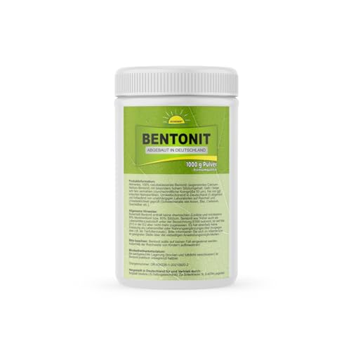 Bonemis® Bentonit aus einem deutschem Abbaugebiet in Premiumqualität. 1 kg ultrafeines Pulver in PE-Dose von Bonemis