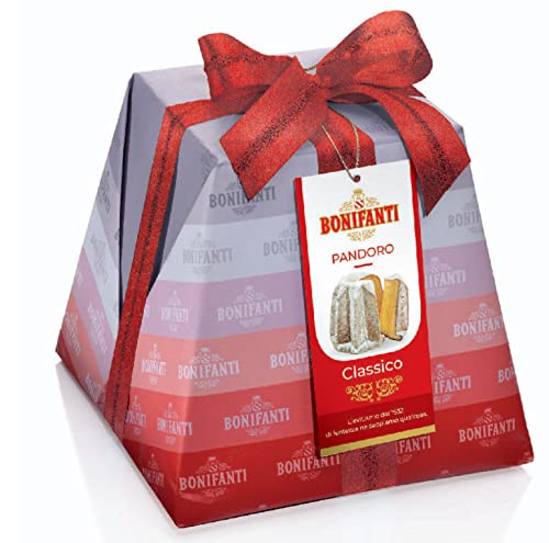 Bonifanti klassischer Pandoro mit Puderzucker nach Rezept aus Verona in Geschenkverpackung 1Kg von Bonifanti