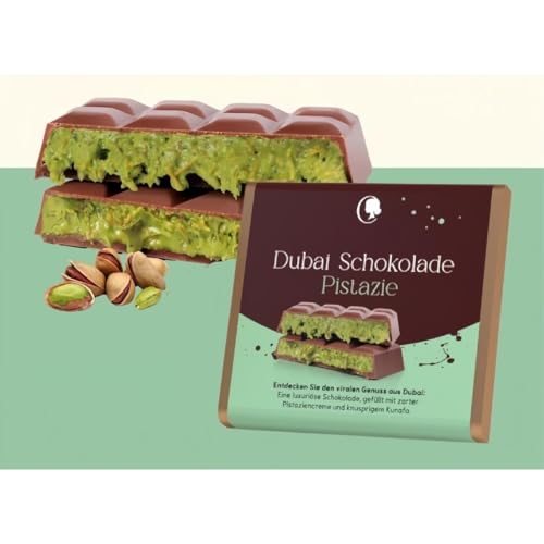 Dubai Schokolade - mit Pistazie & Kadayif - originale Dubai Rezeptur 𝗢𝗥𝗜𝗚𝗜𝗡𝗔𝗟𝗘 𝗔𝗥𝗧 - sehr lecker - 100g (1 Tafel - 100g) von Boninger