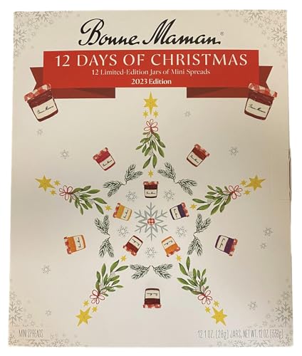 Bonne Maman 12 Days of Christmas Spread and Honey Gift Set - 12 Limited Edition Mini Spreads & Honey von Bonne Maman