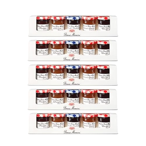 Bonne Maman Exklusives Geschenkset – Vielfalt an Geschmacksrichtungen, 5 einzigartige Boxen, enthält je 5 Gläser à 50g – Ideal als Geschenk für Gourmet-Liebhaber (25 mini's) von Bonne Maman