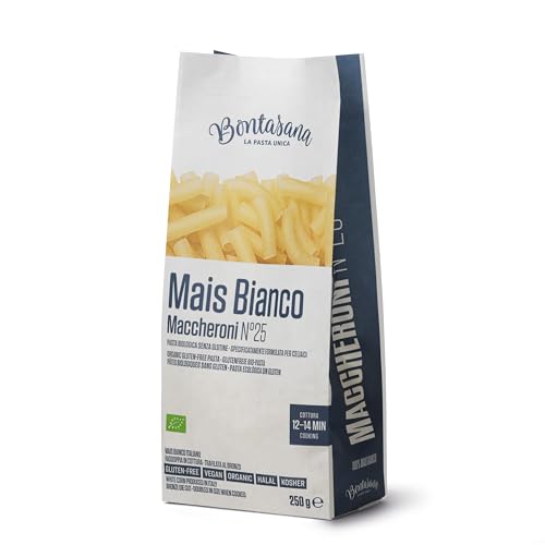 Bontasana· Maccheroni - 100% Mehl aus Weißmais - glutenfreie Pasta, auf Bronze gezogen und bei niedriger Temperatur getrocknet, basierend auf den Prinzipien talienischer Pasta aus Bioanbau - (250gr) von Bontasana