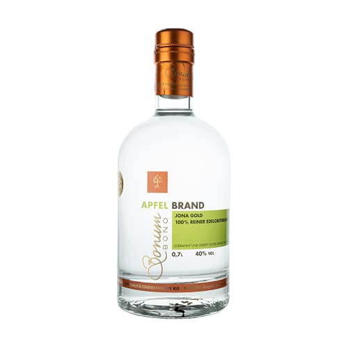 BONUM BONO Apfelbrand Jona Gold 1 x 0,7L | 40% vol. Alkohol | 100% reiner Edelobstbrand | süß-säucherliches Aroma von Äpfeln | deutscher Apfel Obstbrand | hochwertiger Edelbrand | Obstbrand Apfel von Bonum Bono