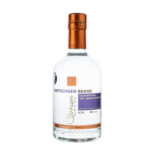 BONUM BONO Zwetschgen Brand | 1 x 0,35 L | 40% vol. Alkohol | 100% reiner Edelobstbrand | kräftig-fruchtiger Obstbrand mit zartem Mandelaroma | deutscher Pflaumen Brand | hochwertiger Edelbrand von Bonum Bono