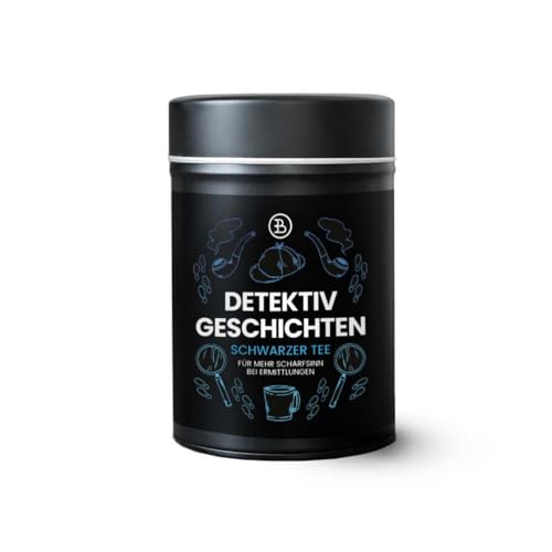 Bookiepad Detektivgeschichte Schwarzer Tee Rwanda, Loser Tee, Tee Dose - ca. 100g, aromatischer Schwarztee, Vegan, würzig und kräftig, ca. 80 Portionen von Bookiepad