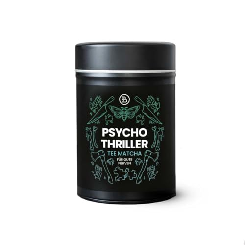 Bookiepad Psychothriller Macha Tee, Loser Tee, Tee Dose - ca. 100g, Grünteemischung, Vegan, frische Mango-Zitrus-Note, ca. 80 Portionen von Bookiepad