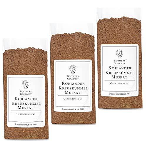 Boomers Gourmet - Gewürzmischung Kreuzkümmel Koriander Muskat I Cumin Koriander Muskatnuss ayurvedische Gewürzmischung - 3er Set von BOOMERS GOURMET