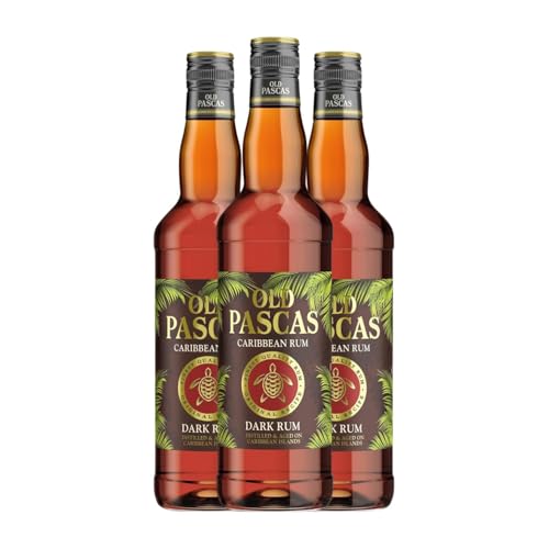 Rum Borco. Old Pascas Dark Rum 70 cl (Karton mit 3 Flaschen von 70 cl) von Borco