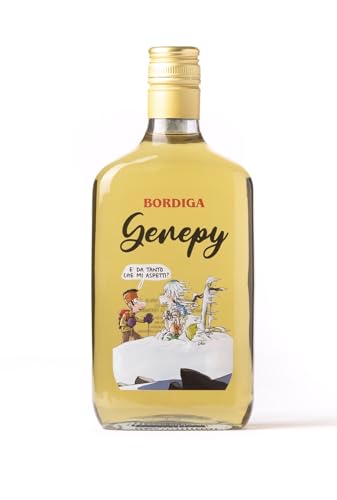 Bordiga Genepy Ciao – Alpenlikör aus Artemisia Mutellina, limitierte Edition mit Illustrationen von Ciao Comix, 30% vol., 0,7l – Italienischer Kräuterlikör von Bordiga