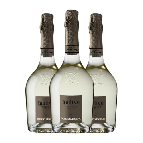 Borgo Molino Motivo Spumante Glera Brut Prosecco 75 cl Weißer Sekt (Karton mit 3 Flaschen von 75 cl) von Borgo Molino Vigne & Vini