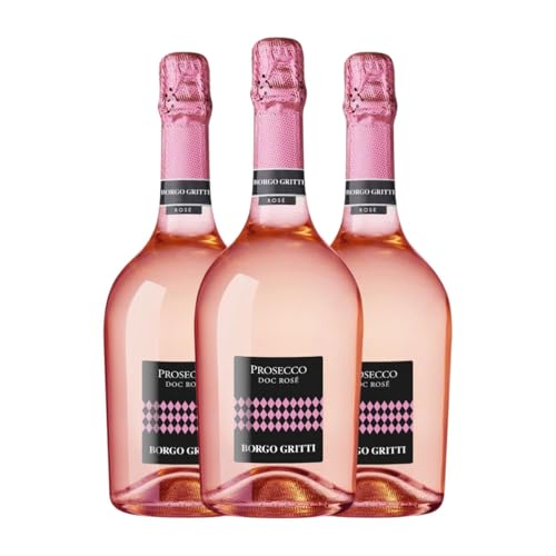 Borgo Molino Rosé Extra Dry Extra Trocken Prosecco 75 cl Rosé Sekt (Karton mit 3 Flaschen von 75 cl) von Borgo Molino Vigne & Vini