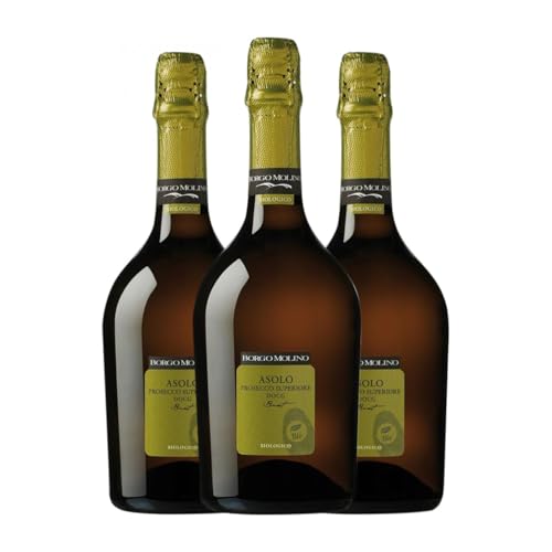 Borgo Molino Superiore Spumante Glera Brut Asolo Prosecco 75 cl Weißer Sekt (Karton mit 3 Flaschen von 75 cl) von Borgo Molino Vigne & Vini