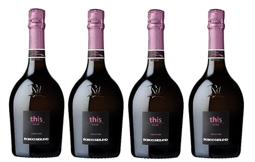 4x 1,5l - Borgo Molino - Cuvée This - Prestige Rosé - Spumante extra dry - MAGNUM - Marca Trevigiana I.G.P. - Veneto - Italien - Rosé-Schaumwein extra dry von Borgo Molino