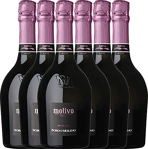 VINELLO 6er Weinpaket Italien - Motivo Rosé extra dry - Borgo Molino mit VINELLO.weinausgießer | 6 x 0,75 Liter von Borgo Molino