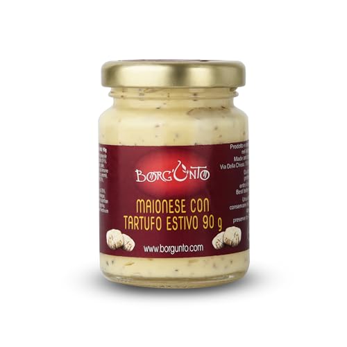 Borgunto® SOMMERTRÜFFEL-MAYONNAISE 18x90g – 3% Tuber Aestivum Vitt • Glutenfrei, ohne Konservierungsstoffe und Farbstoffe von Borgunto