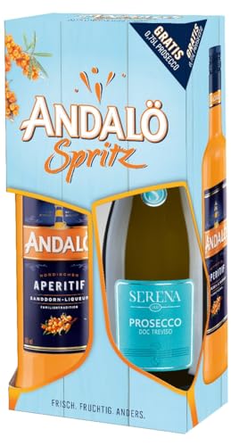 1 Flasche Andalö Spritz (1 x Andalö 0,5l 15% Vol. + 1 x Serena Prosecco 0,75l) in der Geschenkbox + Space Riegel von Onlineshop Bormann von Bormann