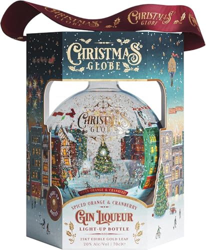 1 Flasche Snow Globe Gin Liqueur Orange & Cranberry Leuchtflasche a 0,7 L 20% vol. + Space Keks gratis a 45 g von Onlineshop Bormann von Bormann