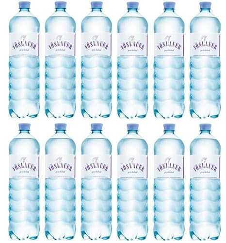 12 Flaschen Vöslauer Mineralwasser prickelnd extra groß a 1,5 Liter inkl. EINWEGPFAND Wasser mit Kohlensäure von Bormann