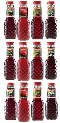 12 Flaschen a 200ml Granini Roter Saft Mix aus 4 Sorten MEHRWEG Pfand (3xKirsche,3x Erdbeer, 3x Traube, 3x Schwarze Johannisbeere) von Onlineshop Bormann + Space Keks gratis a 45g von Bormann