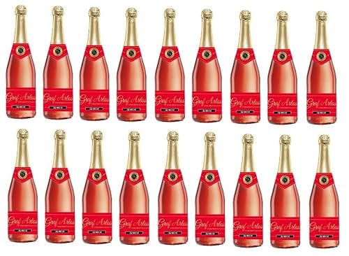 18 Flaschen Graf Artos Erdbeer Beerenperlwein Schaumwein halbtrocken (Erdbeergeschmack) a 0.75l 8% Vol. + Space Riegel von Onlineshop Bormann von Bormann