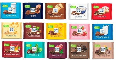 18 x Ritter S P O R T Schokoladen Tafeln gemischtes Paket + Space Riegel 45g von Onlineshop Bormann von Bormann