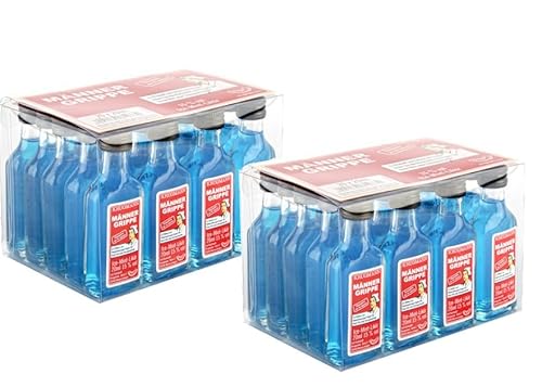 2 Boxen Krugmann Männergrippe Ice-Mint-Likör 15% vol (2 x 20 x 0,02 l) Glas 400 ml + Space Riegel von Onlineshop Bormann von Bormann