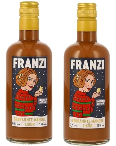 2 Flaschen Franzi gebrannte Mandel Likör a 0,5 Liter 15% vol. + Space Keks gratis a 45 g von Onlineshop Bormann von Bormann