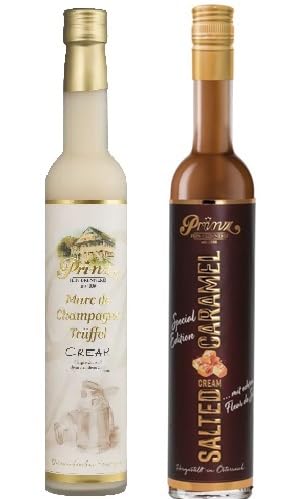 2 Flaschen Prinz (1 x Marc de Champagne Trüffel Cream Likör a 500ml + 1 x Salted Caramel -17% Vol.)+ Space Riegel 45g von Onlineshop Bormann von Bormann