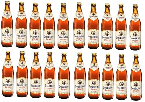 20 Flaschen Benediktiner Weissbier naturtrüb a 0,5l mit 5,4% Vol.inc. MEHRWEG Pfand + Space Riegel von Onlineshop Bormann von Bormann