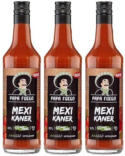 3 Flaschen Papa Fuego Mexikaner Mittelscharf a 0,7 L 15% vol. + Space Keks gratis a 45 g von Onlineshop Bormann von Bormann