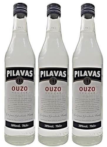 3 Flaschen Pilavas ouzo Nektar a 0,7 L 38% vol. + Space Keks gratis a 45 g von Onlineshop Bormann von Bormann