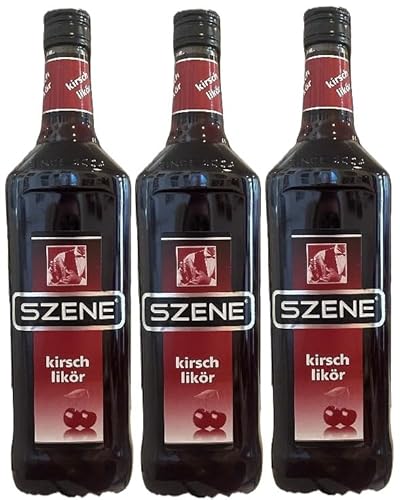 3 Flaschen Szene Kirsch Likör a 1 L 16% vol. + Space Keks gratis a 45 g von Onlineshop Bormann von Bormann