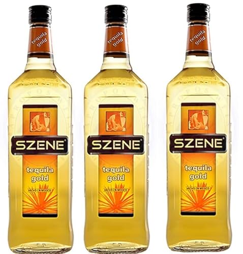 3 Flaschen a 1000ml Szene Tequila Gold 38% Vol. + Space Riegel von Onlineshop Bormann von Bormann