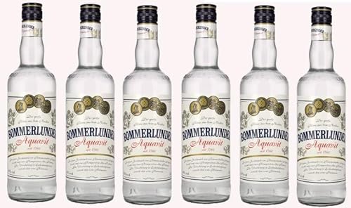 6 Flaschen Bommerlunder Aquavit a 0,7l 38% Vol. a 700ml + Space Keks a 45g von Bormann