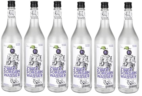 6 Flaschen Kastelburger Zwetschgenwasser 40% Vol. a 1000ml + Space Keks gratis a 45 g von Onlineshop Bormann von Bormann