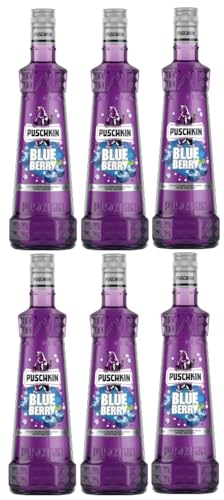 6 Flaschen Puschkin Blueberry a 0,7 L 17,5% vol. + Space Keks gratis a 45g von Onlineshop Bormann von Bormann