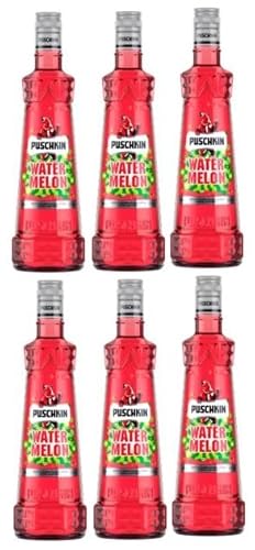 6 Flaschen Puschkin Watermelon a 0,7 L 17,5% vol. + Space Keks gratis a 45g von Onlineshop Bormann von Bormann