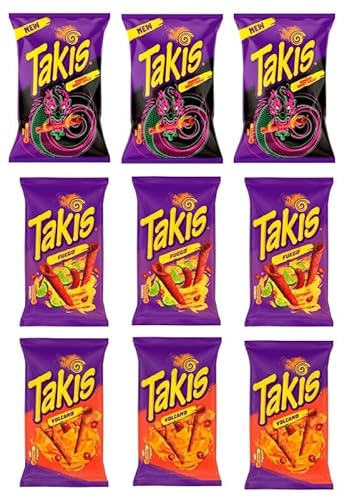 9 x Takis Mix 3 x Dragon Sweet Chilli a 100g - + 3 x Fuego + 3 x Volcano Space Riegel von Onlineshop Bormann von Bormann