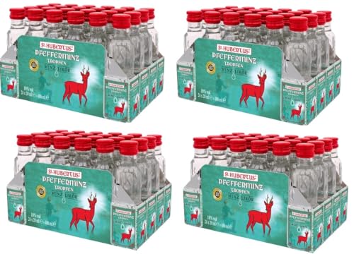 96 x 0,02l Hubertus Pfefferminz Tropfen a 0,02l Minz Likör 18% Vol. + Space Keks gratis a 45 g von Onlineshop Bormann von Bormann