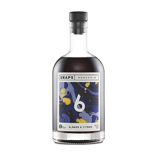 BORNHOLM SPIRITS Schnaps „? 6 Blaubeere & Zitrone“ in Geschenkbox, Bio-Schnaps aus Dänemark, 0,5 L, 40% Vol. von Bornholmer