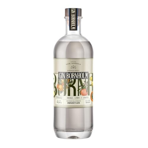 Gin Bornholm Sunset aus Dänemark, Orange & Zitrone. 0,7l, Alk. 37,5% Vol. von Bornholmer