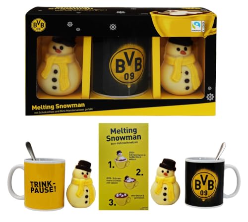 Borussia Dortmund Melting Snowman Set mit Tasse 150g Geschenkset BVB 09 von Borussia Dortmund