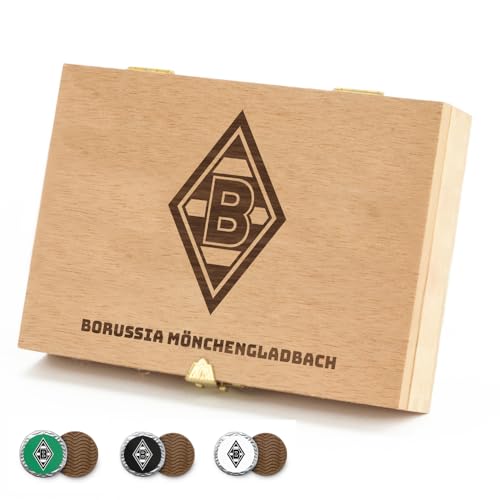 Borussia Mönchengladbach Holzkiste mit Schokoladentalern | Offizieller Fanartikel Fohlenshop | Gladbach Fanartikel, Schokolade, Gladbach von Borussia Mönchengladbach