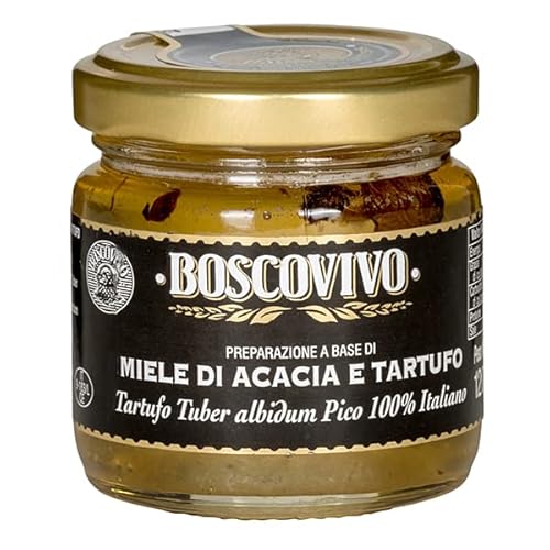 Boscovivo, Akazienhonig mit 1% weißem Trüffel, Tuber Albidum Pico, Honig mit Trüffel, aus Italien, 120 g von Boscovivo