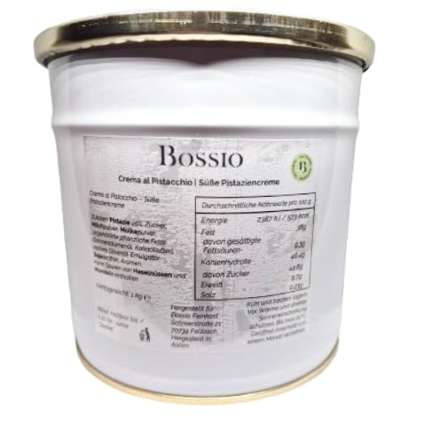 Bossio Feinkost 45% Pistaziencreme - (3000g) Pistazien creme mit Protein - Pistazien aus Sizilien - Alternative zu Pistazienmus und Pistazienpaste, Made in Italy crema pistacchio. von Bossio