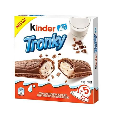 Kinder Tronky 90g – Knusprige Waffelröllchen mit Cremiger Haselnussfüllung, Perfekt für den Süßen Genuss + GETZH ThankYou Sticker von Bossjuice