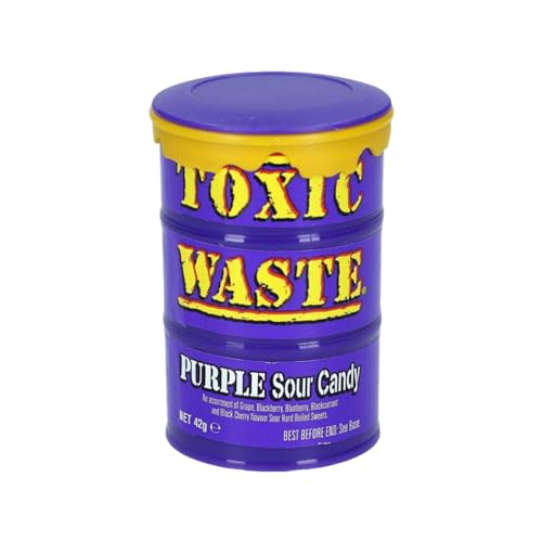 Toxic Waste Purple Sour Candy 42g – Extrem Saure Bonbons für Mutige + GETZH ThankYou Sticker von Bossjuice