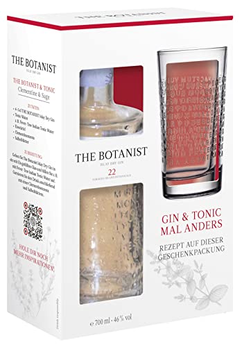 Botanist Islay Dry Gin Geschenkbox mit Glas 46% vol. (1 x 0,7l)|Ideal als Geschenk für Gin-Fans von Botanist